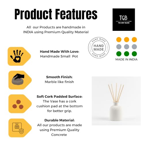 Image of Premium Concrete Reed Diffuser Pot, Stripe1, 9cmx9cm