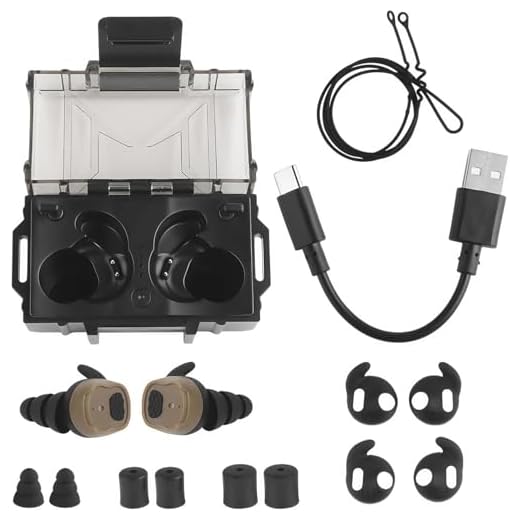 ACEXIER Taktischer Bluetooth 5.3-Kopfhörer mit elektronischer Tonabnehmer-Geräuschunterdrückung, In-Ear-Headset, Jagd, Schießen, Gehörschutz, Taktische Ohrhörer (Khaki)
