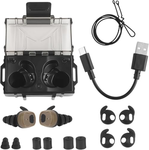 ACEXIER Taktischer Bluetooth 5.3-Kopfhörer mit elektronischer Tonabnehmer-Geräuschunterdrückung, In-Ear-Headset, Jagd, Schießen, Gehörschutz, Taktische Ohrhörer (Khaki)