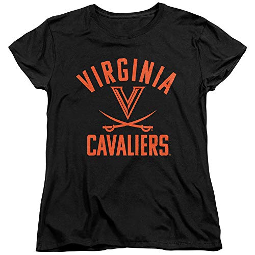 University of Virginia Official One Color Uva Cavaliers Logo Women's T Shirt,Black, Large