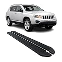 OMAC Seitenschweller Trittbretter Schweller kompatibel mit Jeep Compass 2011-2016 Alu Schwarz