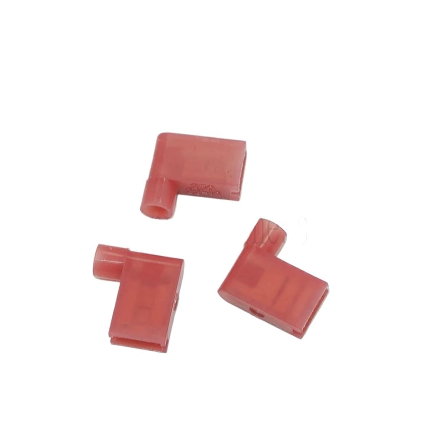 500pcs FLDNY1.25-250 Red Flag Female Terminal Insulated Flag 6.3mm Right Angle Crimp Terminals