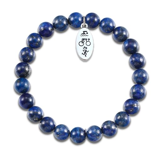 Triathlon Running Swimming Cycling Gifts for Triathletes Sports Gifts Sports Bracelets Gifts for a Runner Sports Bracelets for Men (Blue Triathlon)