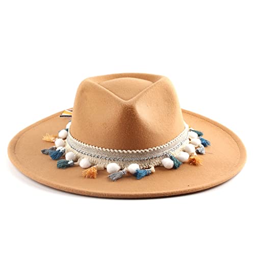 Chapeau haut-de-forme en feutre mode femme chapeau large bord style vintage hiver