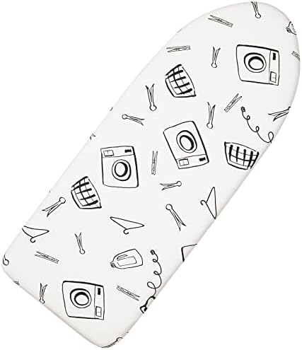 Seiritex Table Top Ironing Board Cover 12 x 32 inch, 3 Layers Small Iron Board Cover, Heat Reflective Thick Padding with Elasticized Edges (White)