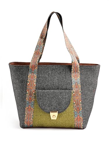 Image of Babbotty Jute Stylish Tote Bags for Women Big Size with Zip Multiple Compartments Inner Pocket Ladies Purse Handbags Girls Shoulder Hobo Bag for Office College Daily Use & Travel