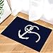 AXMSYun Home Bathroom Bath Shower Bedroom Mat Toilet Floor Door Mat Rug Carpet Pad Doormat(23.6 x15.7inch)(White Nautical Anchor Navy Blue)