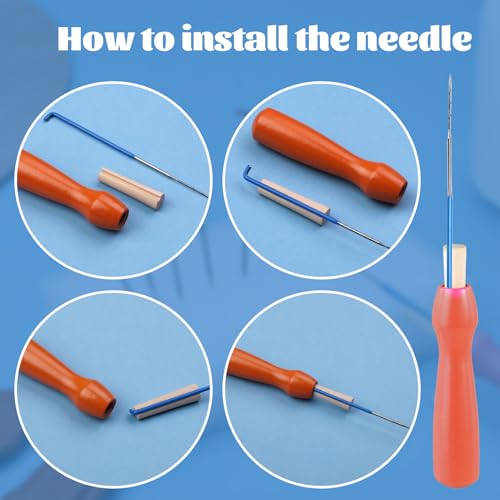Image of Mayboos 30 Pcs Wool Felting Needles, 3 Colors, 36-40 Gauge, Color Coded Tool Kit with Needle Box (Pack of 2)