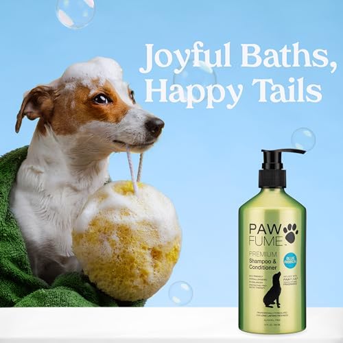 PAWFUME Dog Shampoo and Conditioner, Blue Ribbon, 2-Pack – Nourish & Detangle for a Silky Soft Coat – Probiotic, Deep-Cleaning, pH-Balanced Formula – Puppy Shampoo and Conditioner for All Breeds - 1