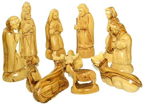 Holy Land Market Traditional Bethlehem Olive Wood Nativity Set Large #TOP1