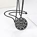Black Stainless Steel Occult Sigil Seal Pendant Necklace, Round Amulet Talisman Jewelry for Men - Marchosia, 60cm