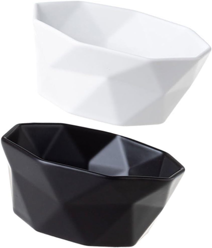Hemoton Ceramic Rice Serving Bowls 2pcs Small Shaped Dinner Bowls