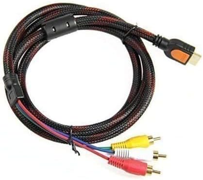 look see HDMI to RCA Cable, 5ft/1.5m HDMI Male to 3-RCA Video Audio AV Component Converter Adapter Cable for HDTV.
