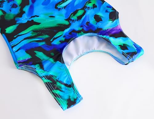 Image of TENVDA Girl's One Piece Swimsuit Sparkle Sleeveless One-Piece Bathing Suits Swimwear for Kids 2-12 Years Old