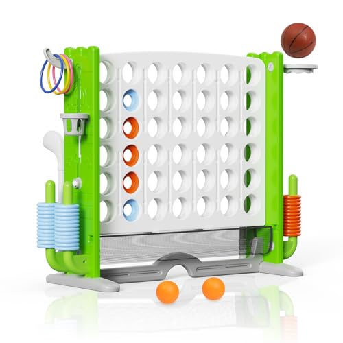 Lovgrils Giant 4-Connect-in-a-Row Game, Height Adjustable Jumbo Yard Games for