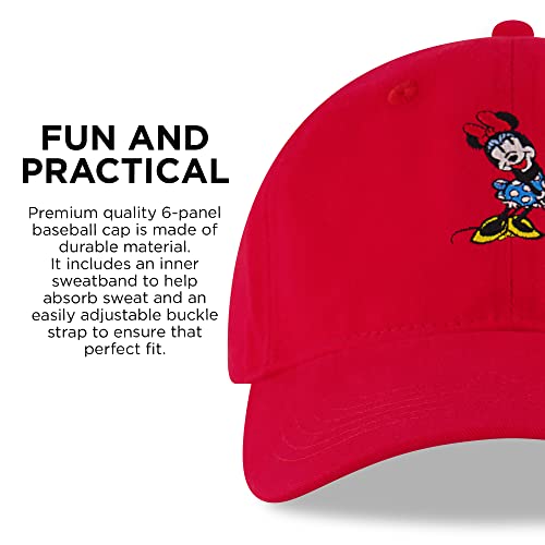 Disney Women's Baseball Cap, Minnie Mouse Adjustable Hat For Adult, Red #TOP5
