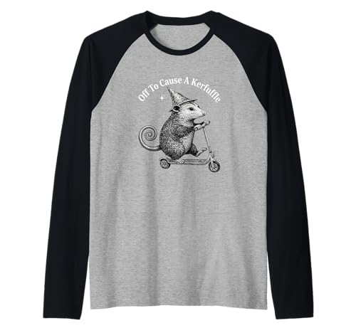 Off to Cause a Kerfuffle Possum Cottagecore Men Women Raglan Baseball Tee