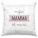 Cuscino Regalo per una Mamma speciale, Idea regalo Mamma Speciale, Regalo Festa della Mamma, Arredamento Casa, Arredo Letto Divano - con Imbottitura (40_x_40_cm, Bianco)