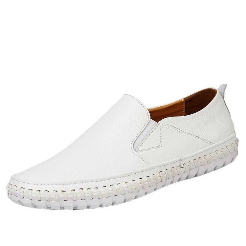 Zapatos mocasines de hombre transpirables estilo Oxford color blanco