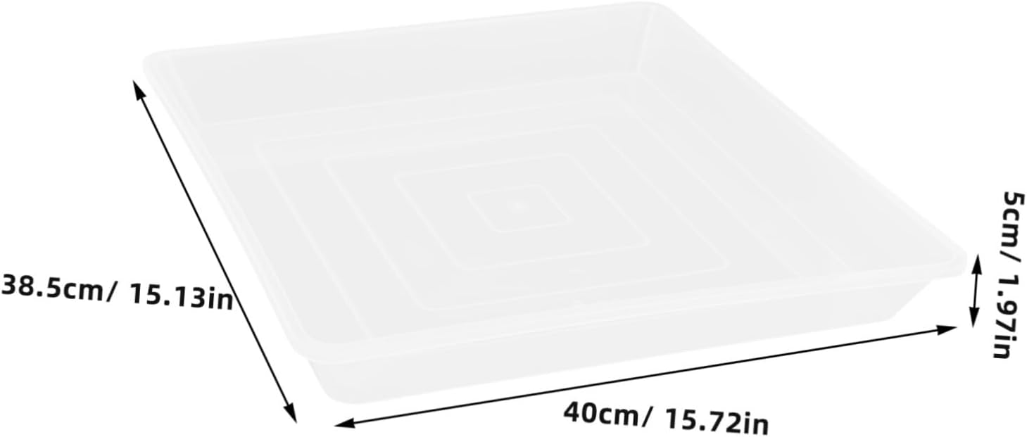 2pcs Square Plastic Flower Pot Tray Clear Plant Saucers for Drainage Multi-Functional Water Catcher for Indoor and Outdoor Planters for Hydroponic and Decorative Use