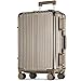 POSH Mittelgroß Koffer L - Aluminium Rahmen Hartschale Polycarbonat Trolley mit 2 TSA-Schlössern - Ohne Reißverschluss - Robuster Business 70L Reisekoffer 70x45x28 cm - Inklusive Kofferschutzhülle