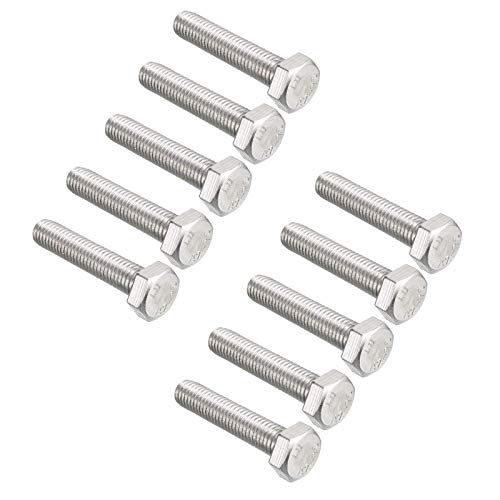 Image of 10 Pcs M8 Hex Bolt M8-1.25 x 40mm UNC Hex Head Screw Bolts A2-70(304) Stainless Steel Fully Threaded Hex Tap Bolts,Fully Threaded (M8 x 40mm)