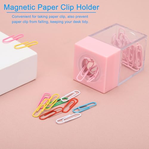 PATIKIL Distributeur Trombones Magnétiques, Organiseurs Grande Capacité pour Trombones avec Dessus Magnétique pour Fournitures Bureau, Bureau, Salle Classe, Maison, Rose – vue 4