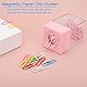 PATIKIL Magnetischer Papierclip-Halter-Spender, 3 Stück Große Kapazität Papierclip-Organisatoren mit Magnetischem Deckel für Schreibtischbedarf, Büro, Klassenzimmer, Zuhause, Pink