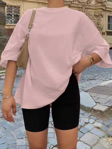 Image of Trendy Queen Womens Oversized T-Shirts Short Sleeves Workout Tops | Casual Summer Gym Tees Plus Size Fashion Clothes 2026