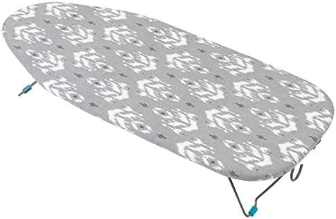 Beldray LA023735IKATEU7 Ikat Top 76 x 31cm Board, Compact Mini Ironing Table for Left & Right Handed Use, Lightweight & Portable for Travel, Collapsible,100% Cotton Cover, Easy Storage
