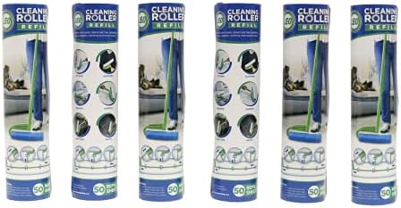 Leo Cleaning Lint Roller Refill (6 Packs 300 Sheets) for Pet's Hairs Lint Remover & Household Cleaning Great for Dog and Cat Hair Suitable for Most Large Lint Rollers, mega Rollers, 10in Wide Rollers