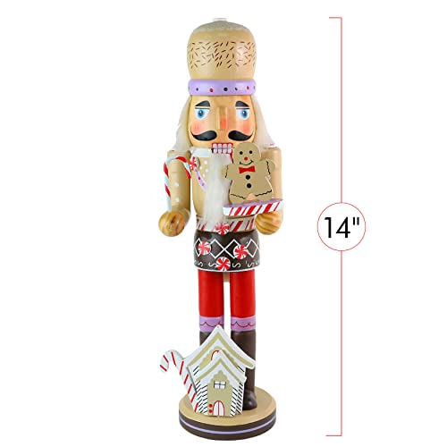 Ornativity Gingerbread Chef Nutcracker - Wooden Ginger Bread Man Cookie Theme Baker Christmas Nutcracker Xmas Figure Holiday Decoration 14" - Thumbnail 7
