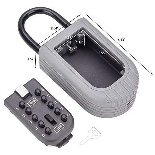 Cjcxyjcy Key Lock Box, For Families, Hotels, Offices, Realtor Key Lock Box Safe Lock Box 10-Digit Push Button Combination Safe Vault - Portable Outdoor Storage Key - Door Handle Or Fence Mount. #TOP3