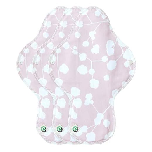 think ECO FDA Registered [Printed Wing Type Pad 3p] Organic Reusable Cotton Pads, Menstrual Pads, Sanitary Napkins, Many Pattern, 3 Pads. (Shabby Chic, Day Pad Plus)