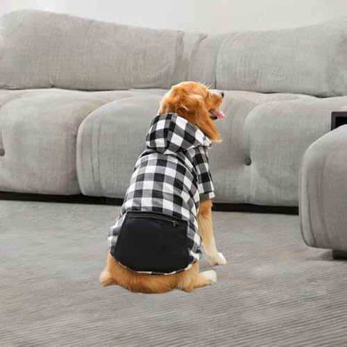 Dualoai Moletom com capuz para cachorro, roupas de inverno para clima frio com bolso com zíper, mole