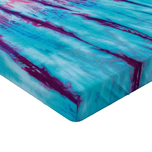 Ambesonne Ethnic Fitted Sheet, Close Up Of Vertical Gradient Tie Dye Effect Hippie Alter Life Retro Art Print, Soft Decorative Fabric Bedding All-Round Elastic Pocket, Twin Size, Blue Pink #TOP11