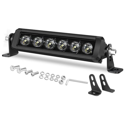 8 Inch Single Row Light Bar Muto-Beam Slim Spot Driving Light Bar Off Road LED Driving Lights LED Fog Lights Bars Waterproof Work Light for ATV UTV Truck SUV Pickup Wrangler Motorcycle