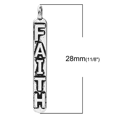 Jgfinds Blessed Love Faith Message Charm Pendants, Silver Tone, 1 1/8", 144 Pack (48 Of Each), Quotes Diy Charm Bracelets Or Mixed Saying Keychains - Encouragement Words, Inspirational #TOP5