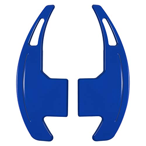 Image of E-cowlboy Steering Wheel Shift Paddle Extended Shifter Trim Cover for Ford Mustang 2015 2016 2017 2018 2019 2020 2021 2022 2023 Interior Decoration Accessories Aluminum Alloy (Blue 2PCS)