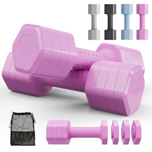 Adjustable Dumbbell Set of 2, 4 in 1 Free Weights Dumbbells