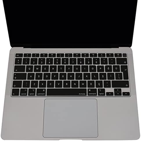 McStorey MacBook Air Klavye Koruyucu – 13inç M1 A2337,A2179 Uyumlu • Türkçe Q Düzen • Silikon İnce Kaplama • Toz ve Sıvı Koruması • UK ISO Klavyeyi Türkçeye Çevirme Desteği Siyah - Görsel 3