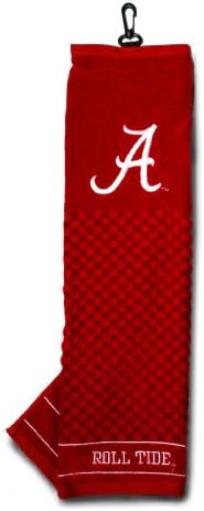 Team Golf NCAA Alabama Crimson Tide Embroidered Golf Towel Embroidered Golf Towel, Checkered Scrubber Design, Embroidered Logo