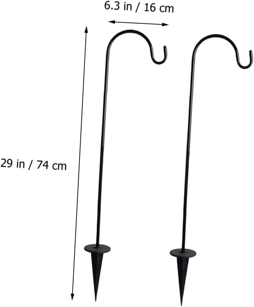 Mipcase 6Pcs Garden Stake Hooks Durable Shepherd Hooks for Hanging Solar Lights Bird Feeders Lanterns Outdoor Decor for Lawn Garden Courtyard