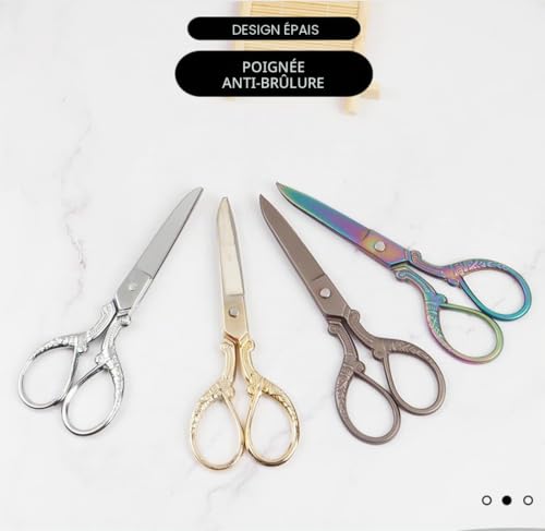 Ciseaux d'artisanat à lames tranchantes - Ciseaux multi-usages - Convient pour la couture, l'art, l'artisanat, le bureau, l'école et la maison (doré) – vue 4