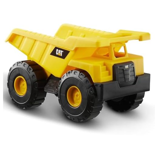 CAT Construction Toys, Construction Fleet 10" Dump Truck Toy - Heavy‑Duty Plastic, Working Tilting Bed & Free‑Rolling Wheels, Indoor/Outdoor Sandbox Truck for Toddlers & Kids Ages 2-6