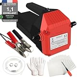 VKE Pompe Vidange Huile Moteur 12V 80W, Pompe Essence avec Poignée Anti-Brûlure, Pompe Electrique Vidange Huile Moteur, Pompe à Huile pour Moto, Voiture, Bateau (Rouge)