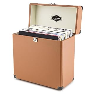AUNA Vinylbox – Coffret à vinyles Style rétro en Cuir Boite de Rangement pour 30 disques avec Bordures renforcées et… - Les Beatles, Paul McCartney, John Lennon, RIngo Starr, George Harrison AUNA Vinylbox - Coffret à vinyles Style rétro en Cuir Boite de Rangement pour 30 disques avec Bordures renforcées et… – Image 6