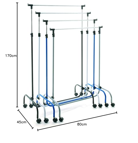 Haku Möbel 43081 Armario en rollo 80 x 45 x 110/170 cm, aluminio / cromo
