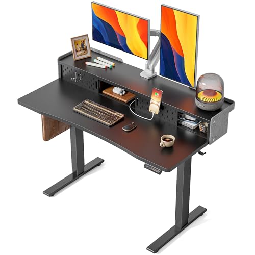 FEZIBO 48 x 24 Inch Desk with Sliding Pegboard