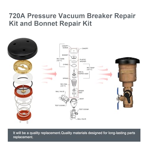 Thaekuns 720A Pressure Vacuum Breaker Repair Kit and Bonnet Repair Kit for Zurn Wilkins 1/2”, 3/4”, and 1”- 2“ Pressure Vacuum Breaker Assembly - Thumbnail 3